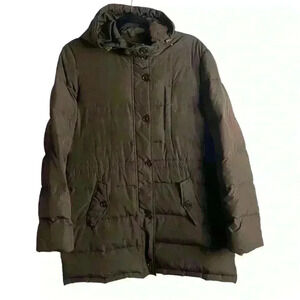 Lauren Ralph Lauren Size Large Down Puffer Jacket Chocolate Brown Full Zip Coat